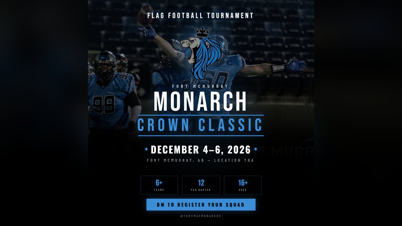 Monarchs Crown Classic flag football tournament poster